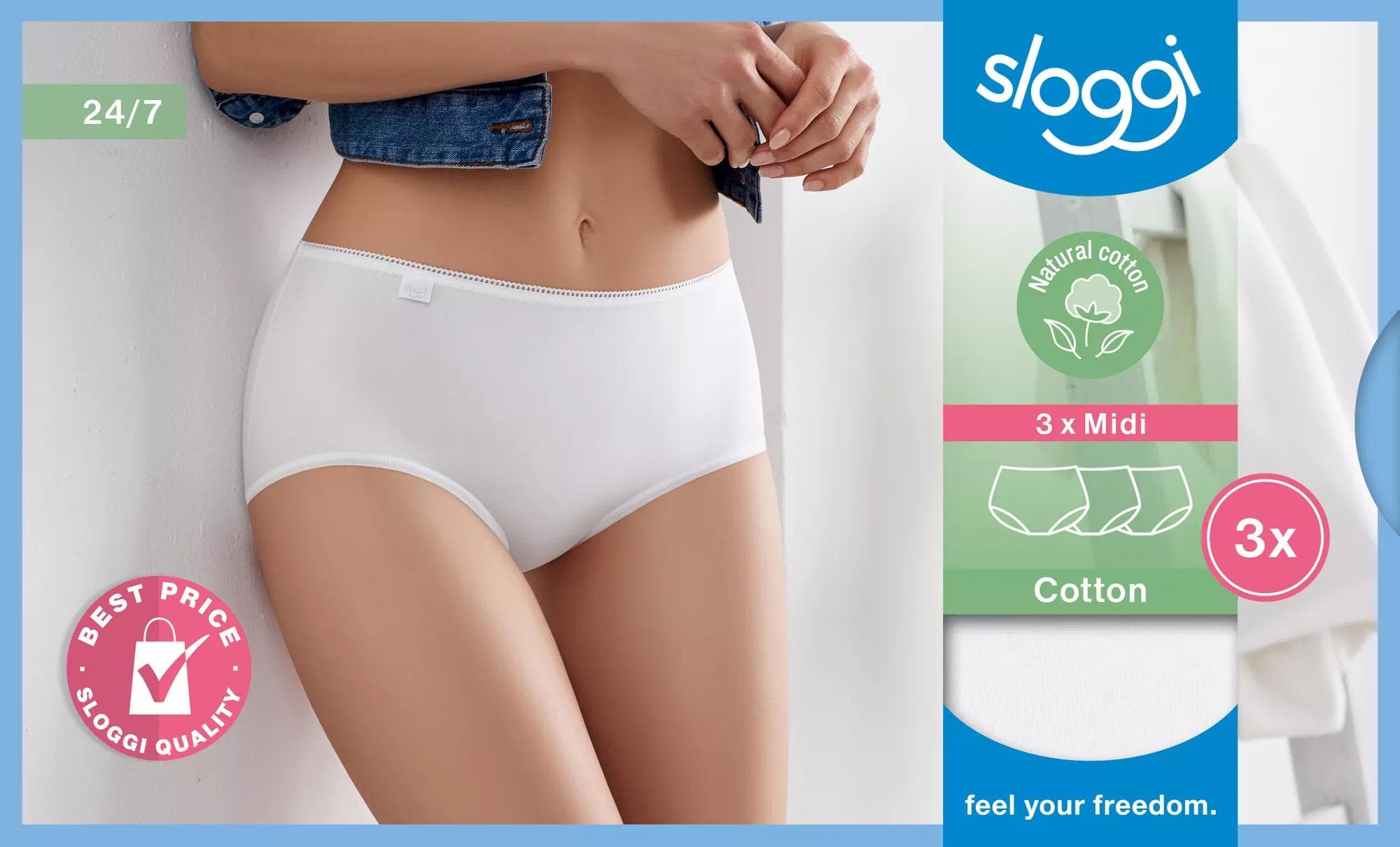 Sloggi 24/7 Cotton Midi C3p